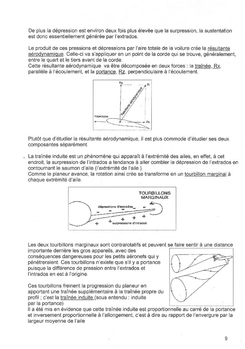 Train�e, tourbillons marginaux