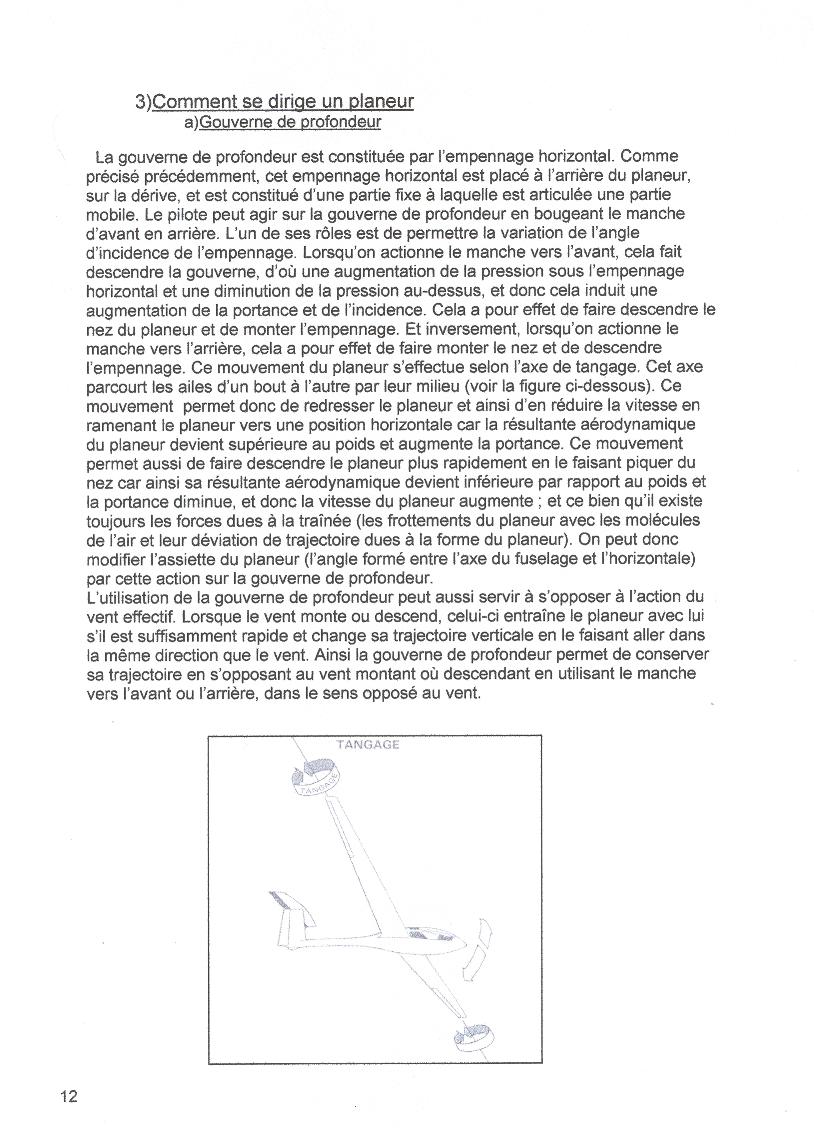 Comment se dirige un planeur? Gouverne de profondeur