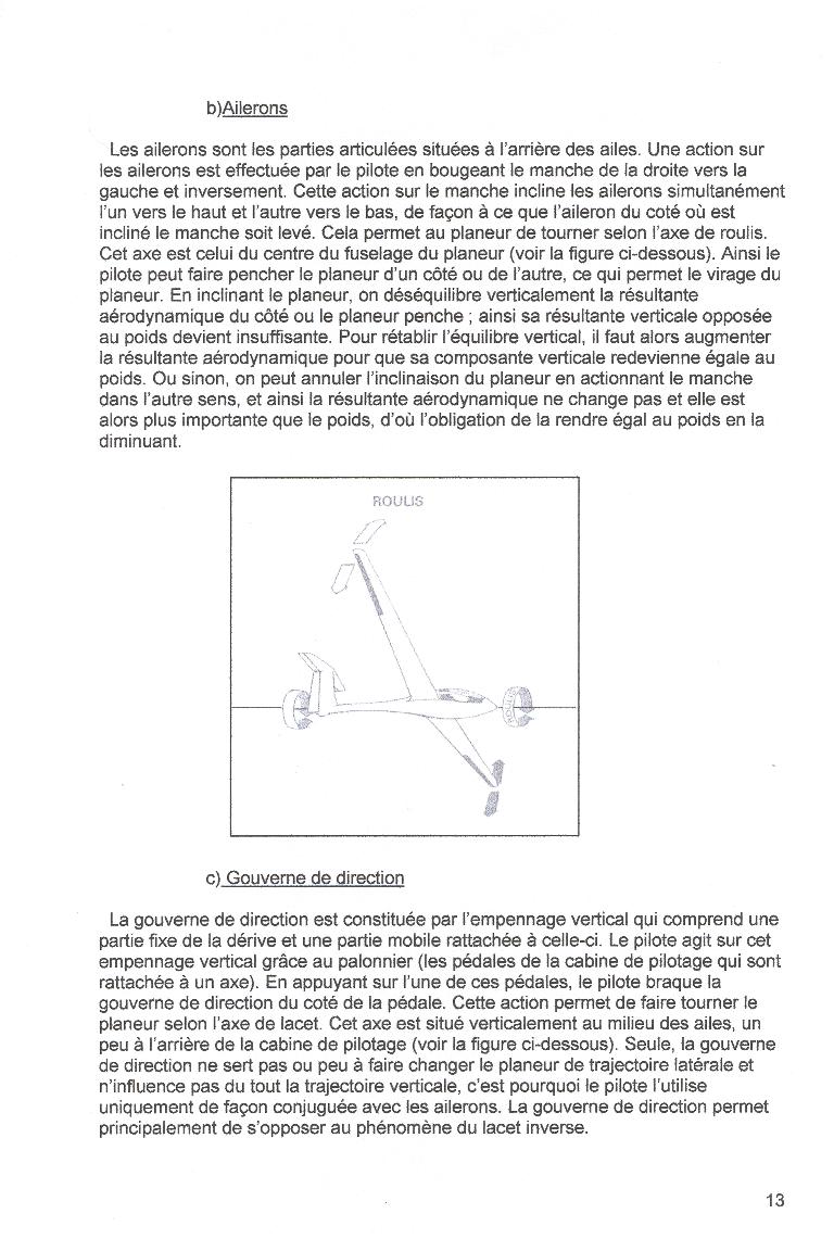 Ailerons, gouverne de direction